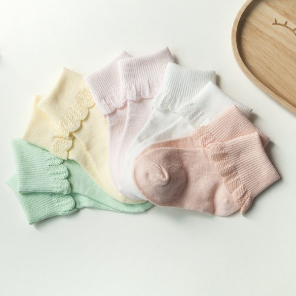 Breathable Baby Lace Cotton Children's Socks Turn Over Children's Socks Manufacturers - Image 2