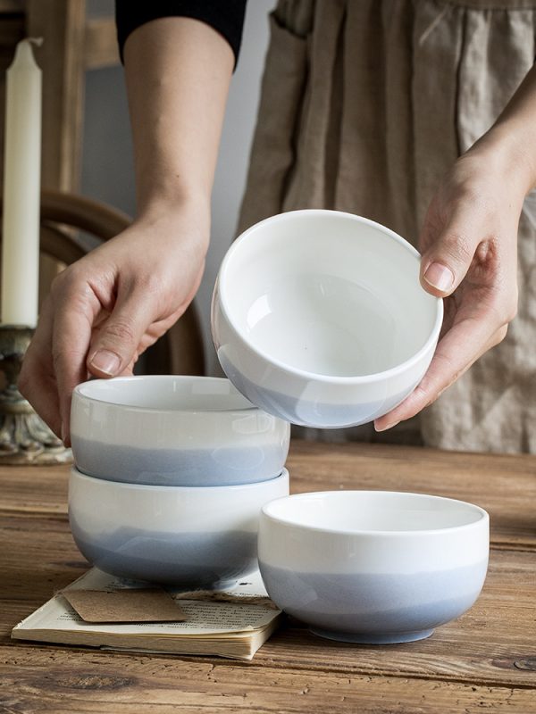 Combination Simple Home Beautiful Ceramic Bowl Suit 4 Pieces - Image 4
