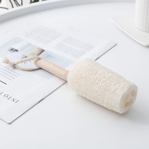 Natural Loofah Bottle Cup Brush Wooden Handle - Image 5