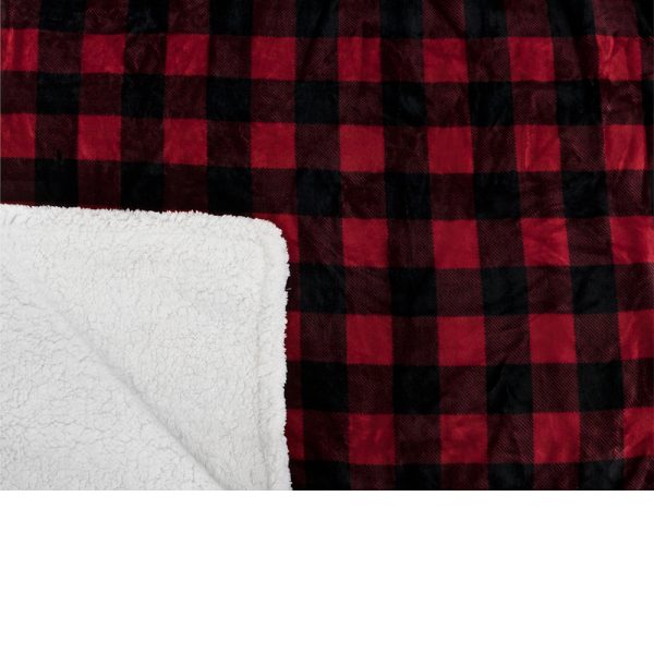 Red plaid flannel wool blanket - Image 5