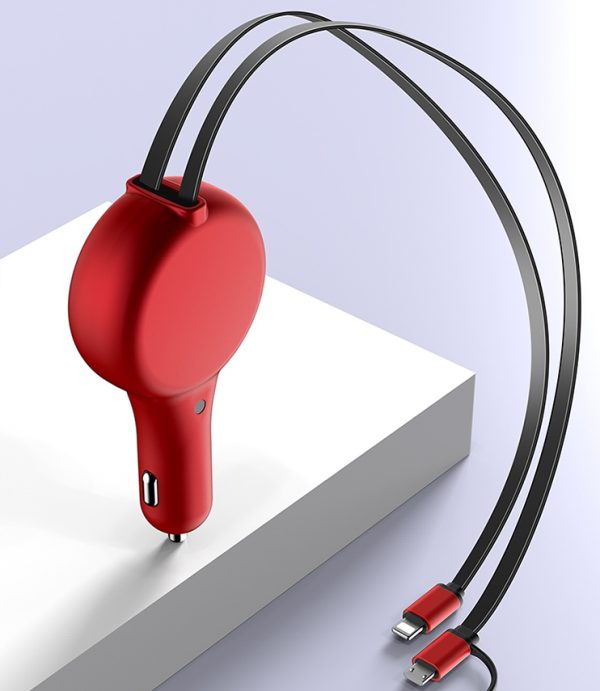 Retractable Car Charger Fast Charge Flash Charge One For Two - Image 5