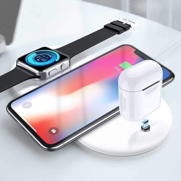 Compatible with Compatible with Wireless charger dual charge 5v2a for  mobile  watch headset three-in-one charging