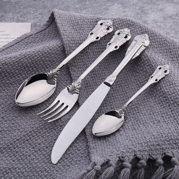 Stainless steel knife and fork set - Image 3