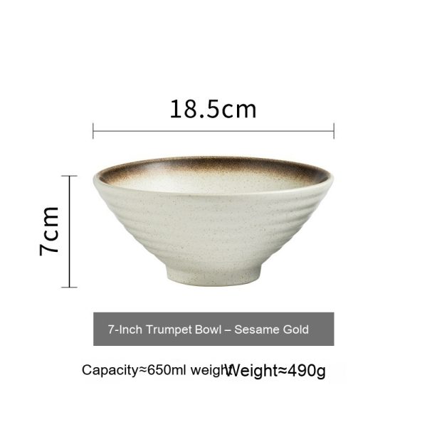 Japanese Style Ceramic Bowl Household Large Ramen Creative Tableware - Image 10