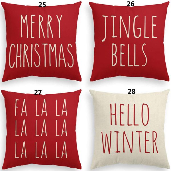 Christmas Fashion Minimalist Print Sofa Pillow Cover - Image 2