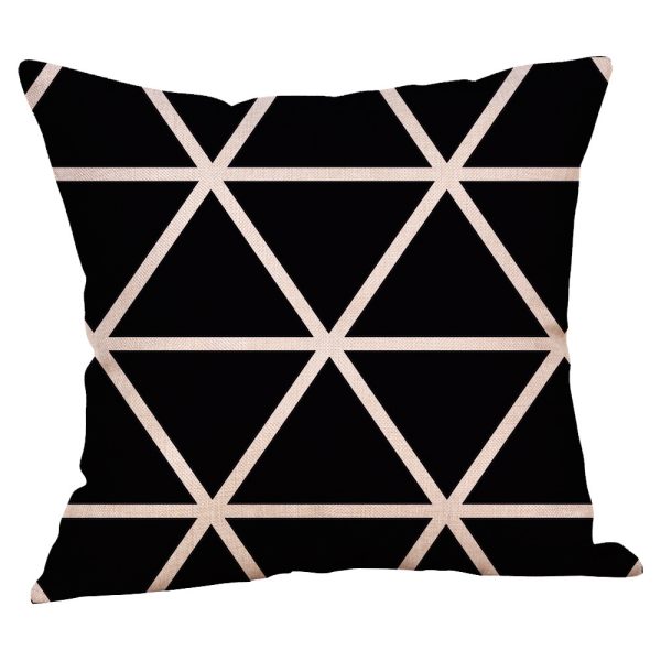 Linen Pillow Case Home Fabric Geometric Abstract - Image 3