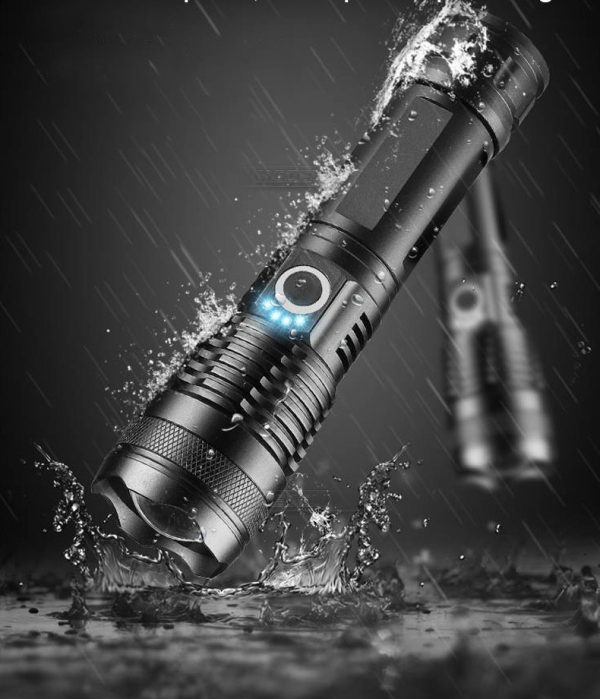 Aluminum Alloy Strong Light Power Display Telescopic Flashlight - Image 6