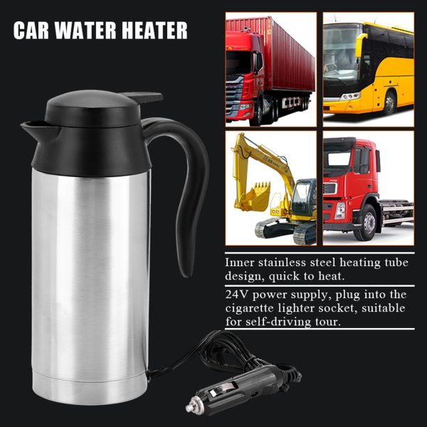 Portable 750ml 24V Travel Car Truck Kettle Water Heater Bottle for Tea Coffee Drinking - Image 4