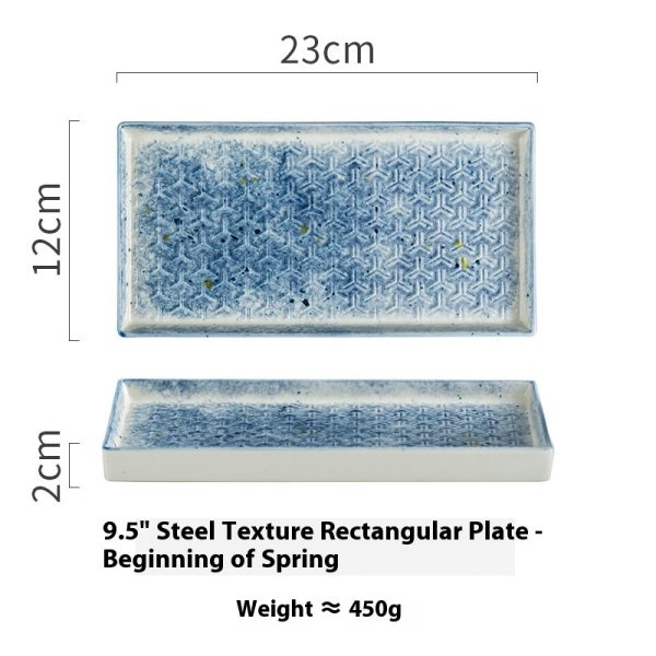 Ceramic Barbecue Plate Household Rectangular Snack Plate - Image 6