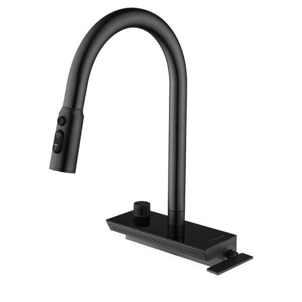 304 Stainless Steel Gun Gray Faucet Large Single Sink Kitchen Vegetable Basin Sink Suit Flying Rain Waterfall Faucet - Image 6