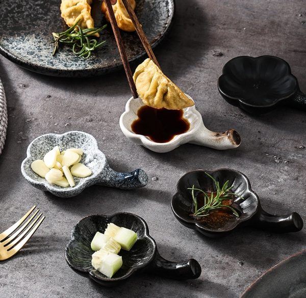 Japanese-style Household Ceramic Flavour Dish With Handle - Image 2