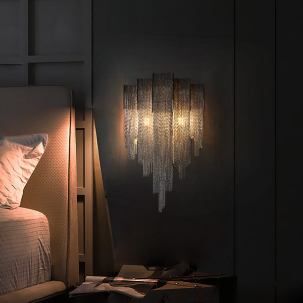 Italian Net Red Aluminum Chain Tassel Wall Lamp - Image 2