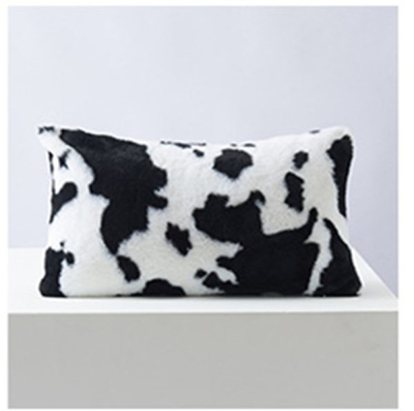 Cow Flower Plush Design Double-sided Pillow Cover Without Core - Image 6