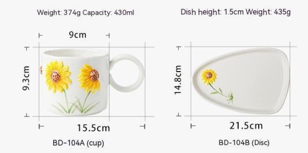 Ceramic Underglaze Hand Painted Household Cup And Saucer - Image 8