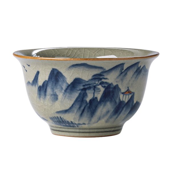 Retro Hand-painted Old Clay Ru Ware Kung Fu Tea Cup - Image 5