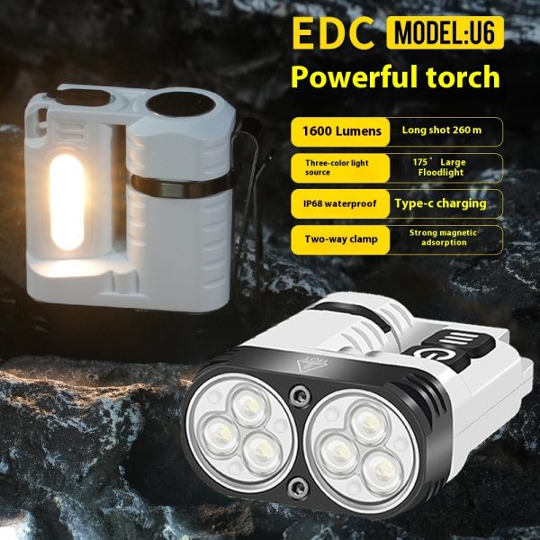 Flashlight Outdoor Camping Lantern Aluminum Alloy 1600 Lumen Magnetic Ip68 Waterproof