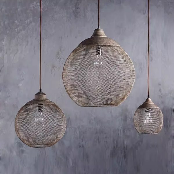 Retro Industrial Style Iron Iron Net Chandelier - Image 5