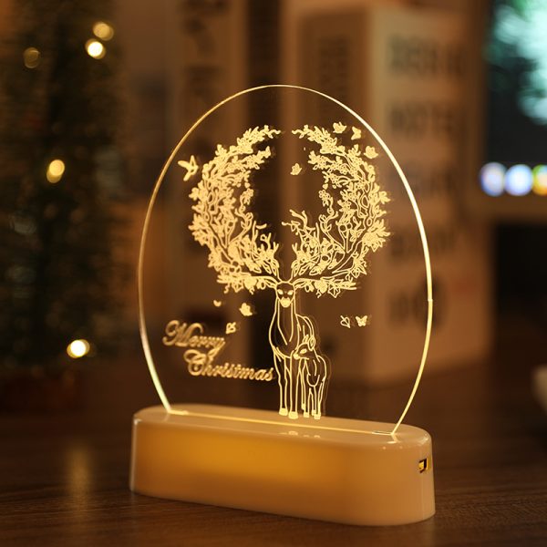 LED Fairy String Lights Battery USB 3D Santa Claus Tree Acrylic Night Light Wedding Christmas Decoration for Home Room Garland - Image 5