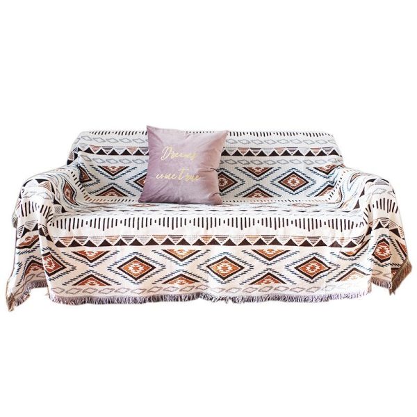 Geometric Pattern Double-Sided Use Sofa Blanket - Image 2