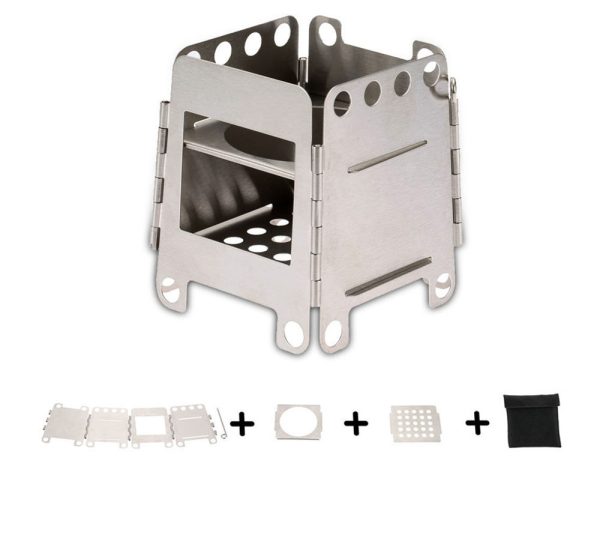 Camping Stainless Steel Folding Wood Stove - Image 5