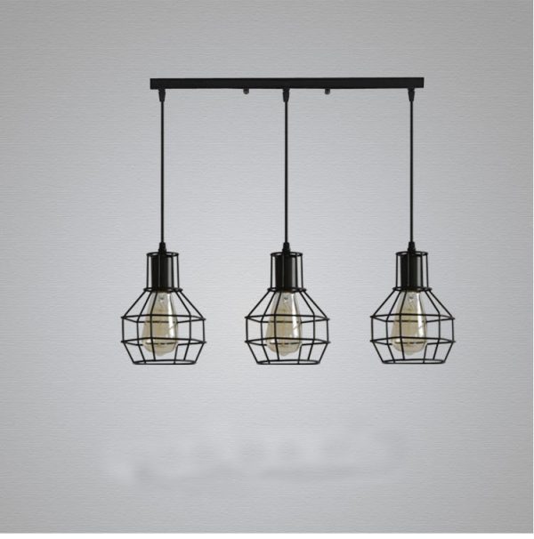 Small Iron Cage Industrial Chandeliers American Country Bar Table Lamps - Image 3