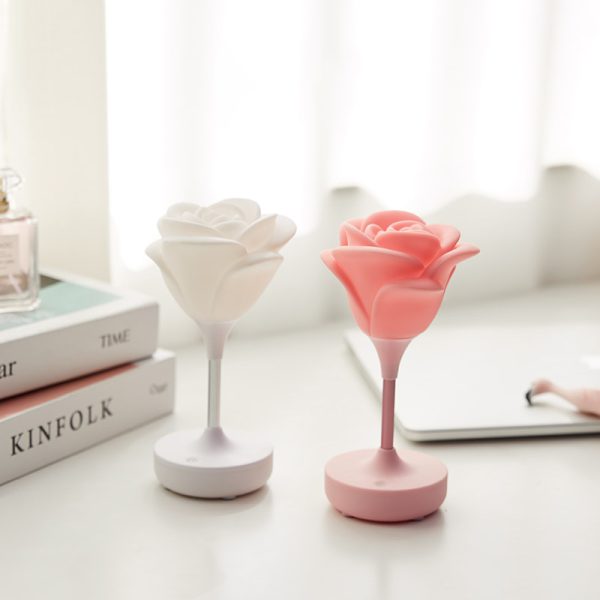 Touch rose usb night light bedroom silicone led - Image 3