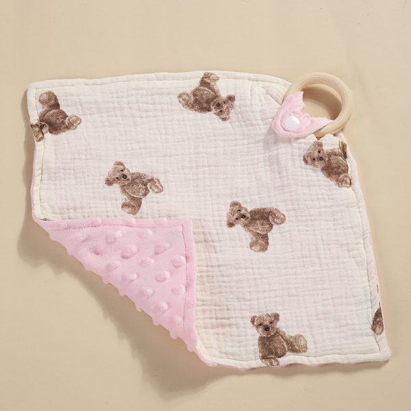 Bite Ring Double-layer Crepe Saliva Towel Baby Doll Square Towel - Image 9