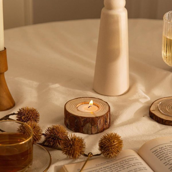 Simple Modern Pastoral Wood Candle Holder - Image 5