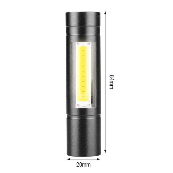 Super Bright COB Mini LED Flashlight USB Rechargeable Camping Small Torch Lamp - Image 3