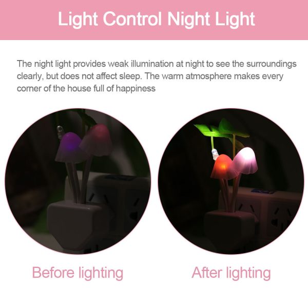 Color LED Mushroom Light, 3 Colors, With Sensor, Novelty, 220v - Image 7