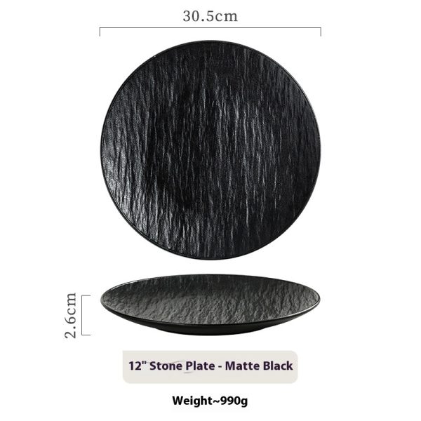 Simple Meal White Stone Pattern High Sense Shallow Plate - Image 7