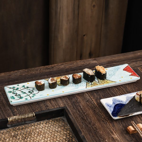 Sushi Long Fish Dish Sashimi Dim Sum Plate - Image 4