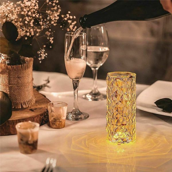 LED Crystal Table Lamp Diamond Rose Night Light Touch Atmosphere &Remote Control - Image 3