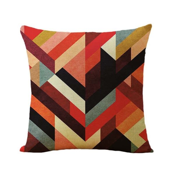 Linen Pillow Case Home Fabric Geometric Abstract - Image 10