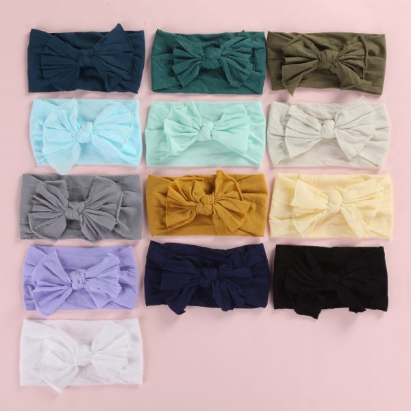 Nylon stockings fashion wide hair band handmade bow headband - Image 3