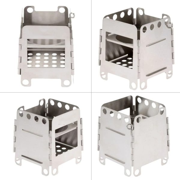 Camping Stainless Steel Folding Wood Stove - Image 4