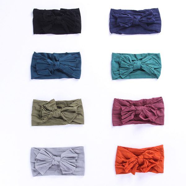 Nylon stockings fashion wide hair band handmade bow headband - Image 2