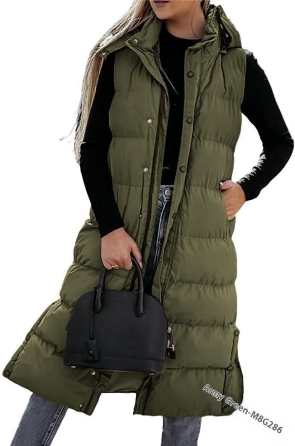 Women's Casual Mid-length Vest Zipper Single-breasted Jacket - Image 5