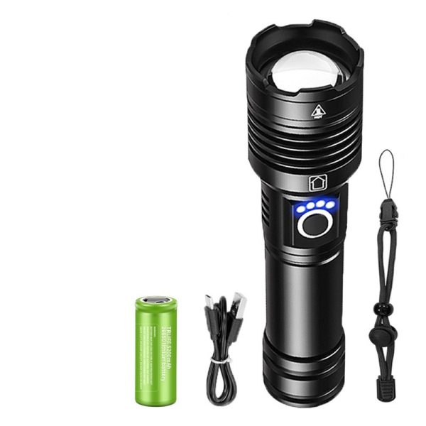 Aluminum Alloy Strong Light Power Display Telescopic Flashlight - Image 7