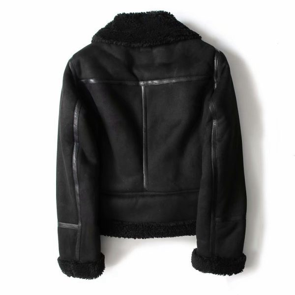 WInter Lapel Jacket Suede Lamb Wool Warm Coat Motorcycle Clothing Women Outwears - Image 4