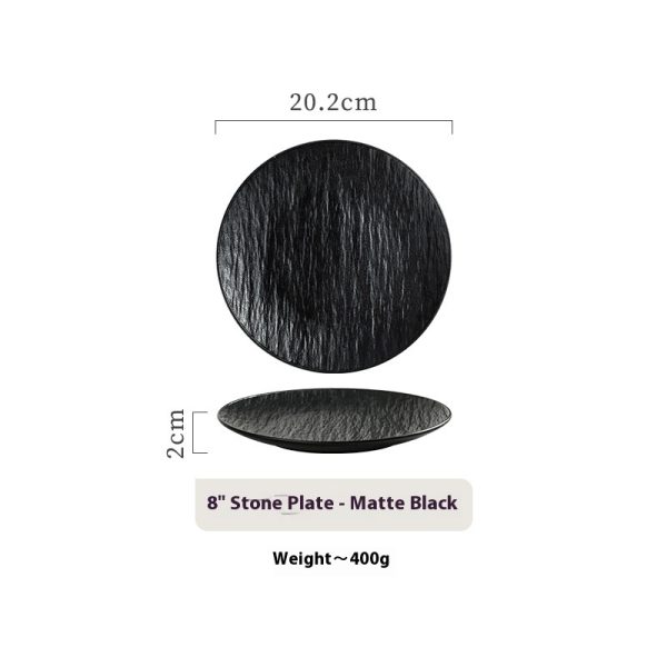 Simple Meal White Stone Pattern High Sense Shallow Plate - Image 3