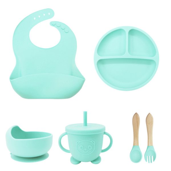 Children's Tableware Silicone 6 Pieces Suit Maternal And Child Suction Plate Food Supplement - Image 9