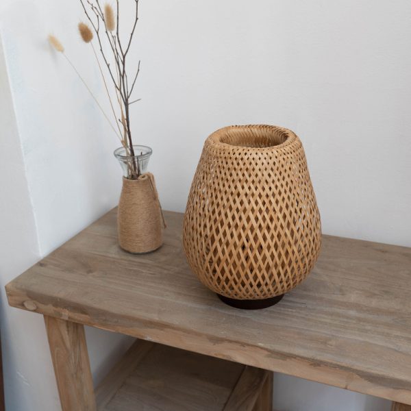 Wabi-sabi Bamboo Weave Desk Lighting Japanese Retro Rattan Bed - Image 5
