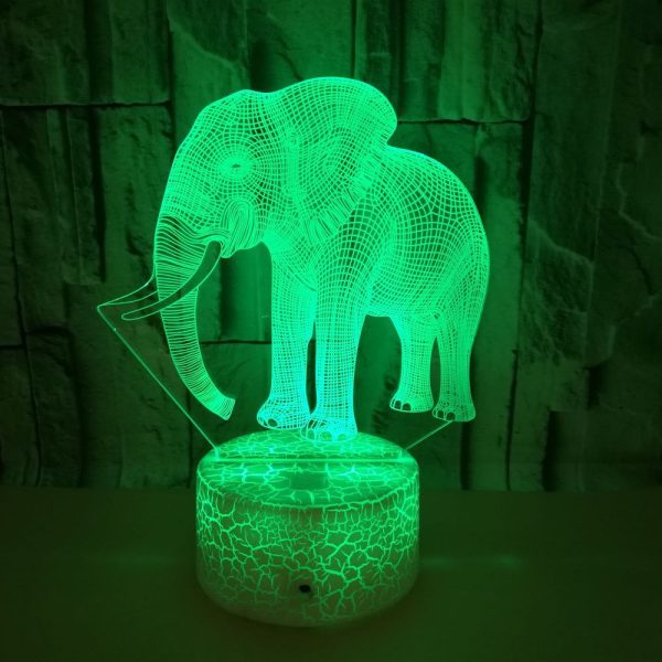 Elephant 3D Night Light Colorful Touch LED Visual Atmosphere Light - Image 3