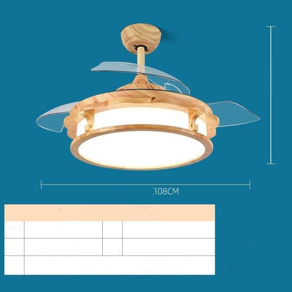 Post Modern Wood Fan Lamp Home Living Bedroom Dining Room - Image 4