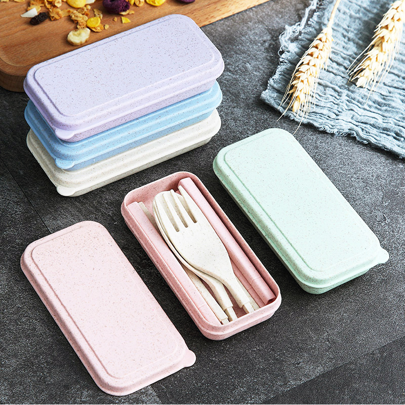 Household Portable Folding Wheat Straw Tableware