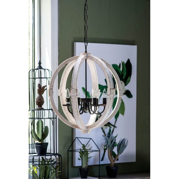 6 - Light Wood Chandelier With Adjustable Chain For Kitchen, Dining Hall Entrance, Bulb Not Included - Image 4