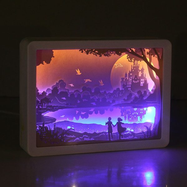 Home Photo Frame Bedside Lamp 3d Light And Shadow Paper Carving Ornaments - Image 2