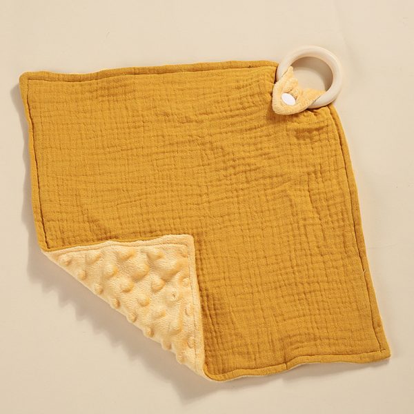 Bite Ring Double-layer Crepe Saliva Towel Baby Doll Square Towel - Image 8