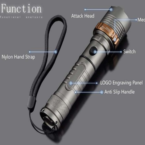 T6 aluminum alloy rotating focusing flashlight - Image 2